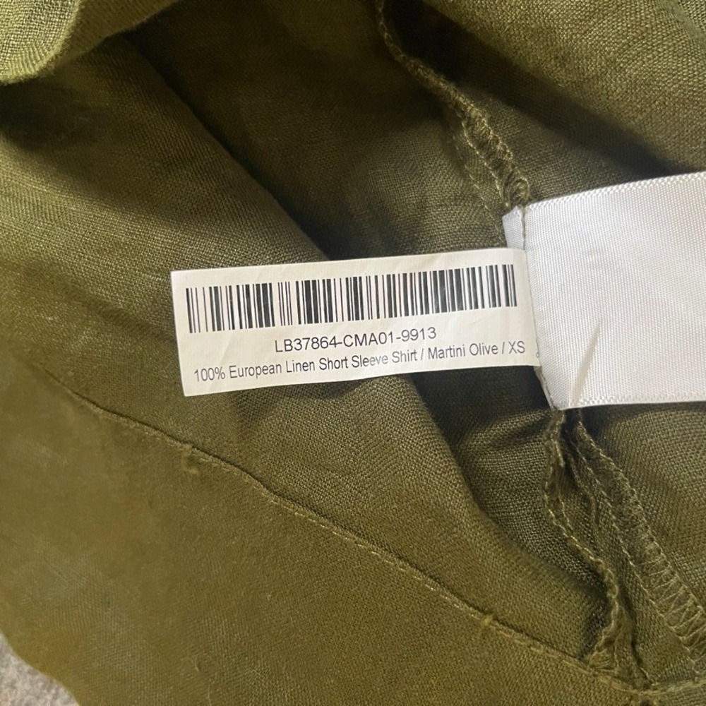 Quince Linen Short Sleeve Shirt Womens XS Martini Olive Camp Lagenlook NEW - Picture 4 of 11